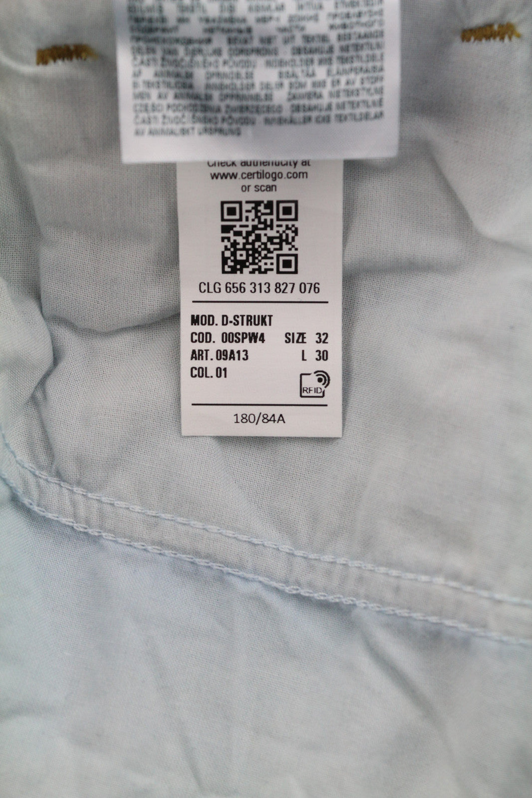 DIESEL D-Strukt 09A13 Men Jeans W32/L30 Slim  Stretch Logo Washed Blue RRP€295