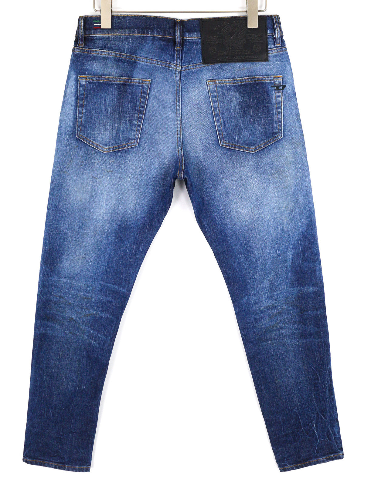 DIESEL D-Strukt 09A13 Men Jeans W32/L30 Slim  Stretch Logo Washed Blue RRP€295