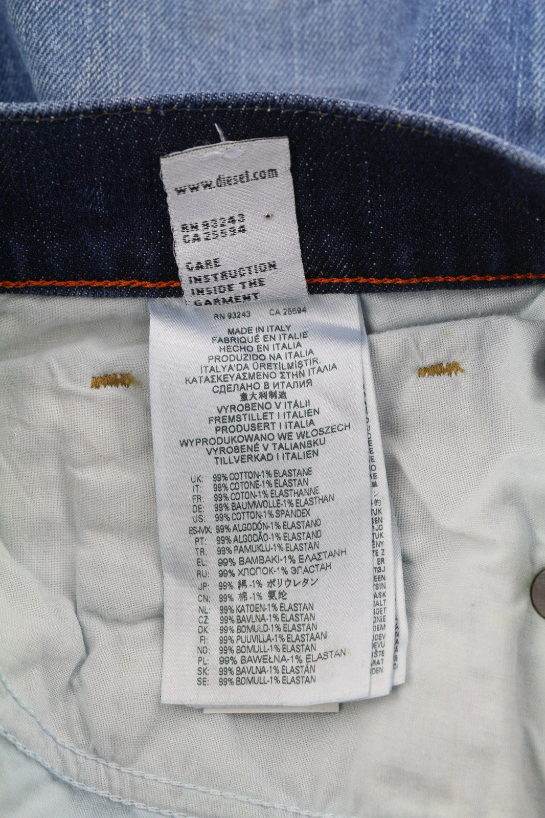 DIESEL D-Strukt 09A13 Men Jeans W32/L30 Slim  Stretch Logo Washed Blue RRP€295