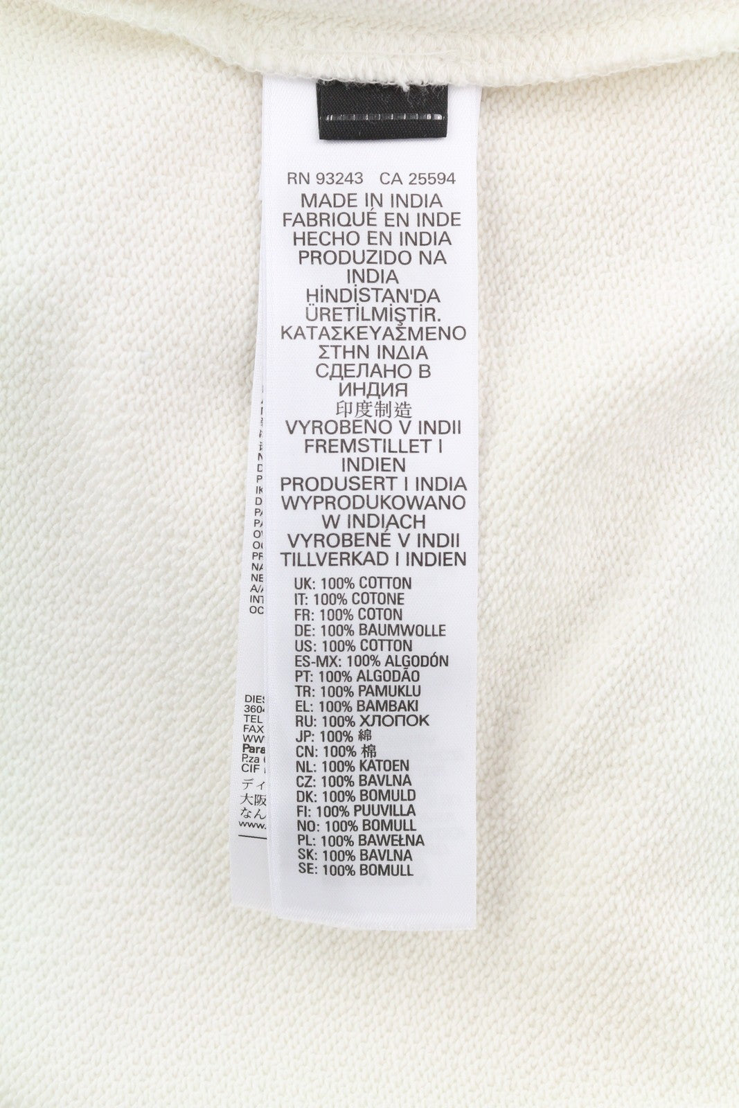 DIESEL S-Ginn-HS3 Men Sweatshirt M White Pullover Crew Neck Front Logo RRP€125