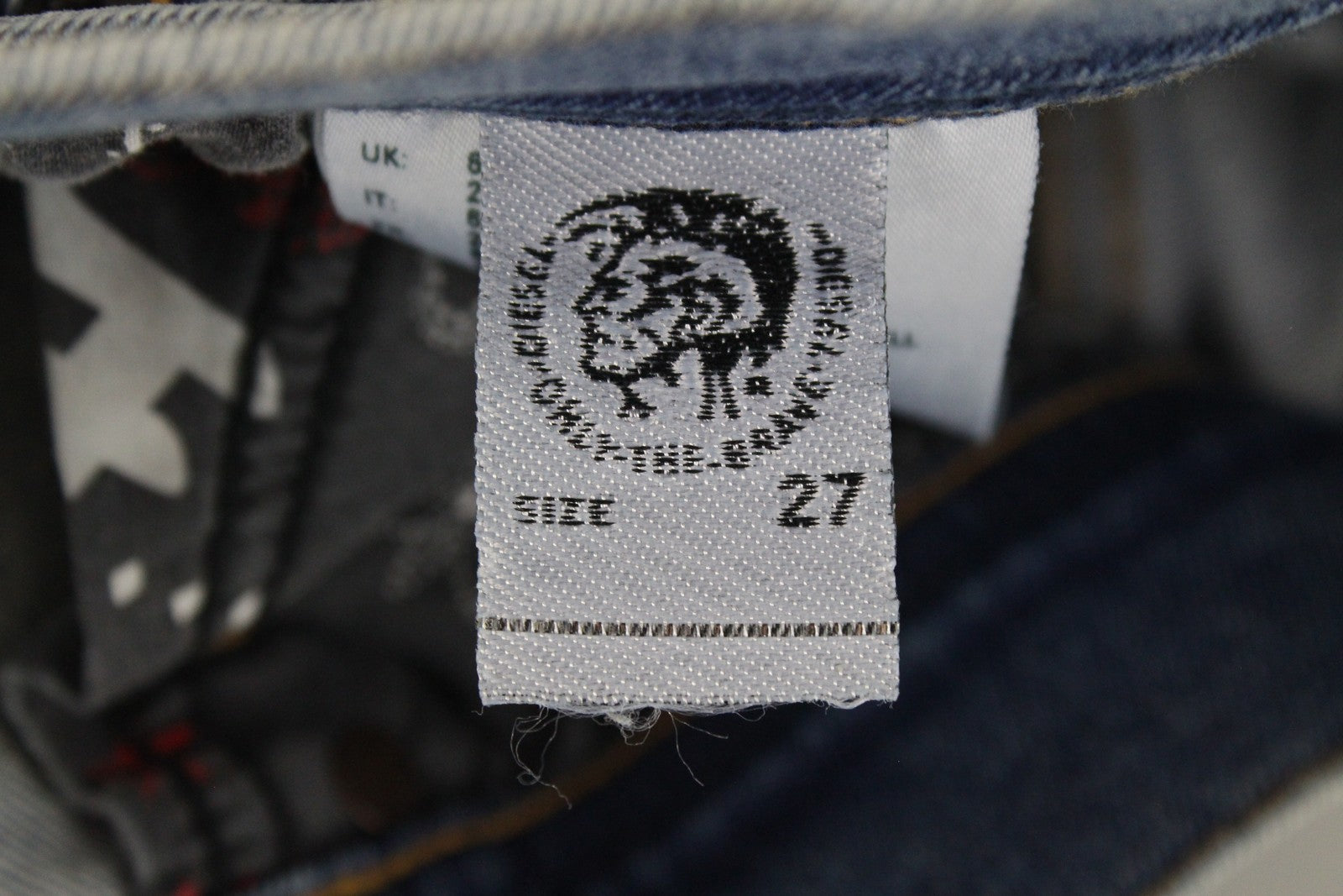 DIESEL Tepphar 080AC Mens Jeans W27/L32 Slim Carrot Blue Cotton Stretchy Ripped