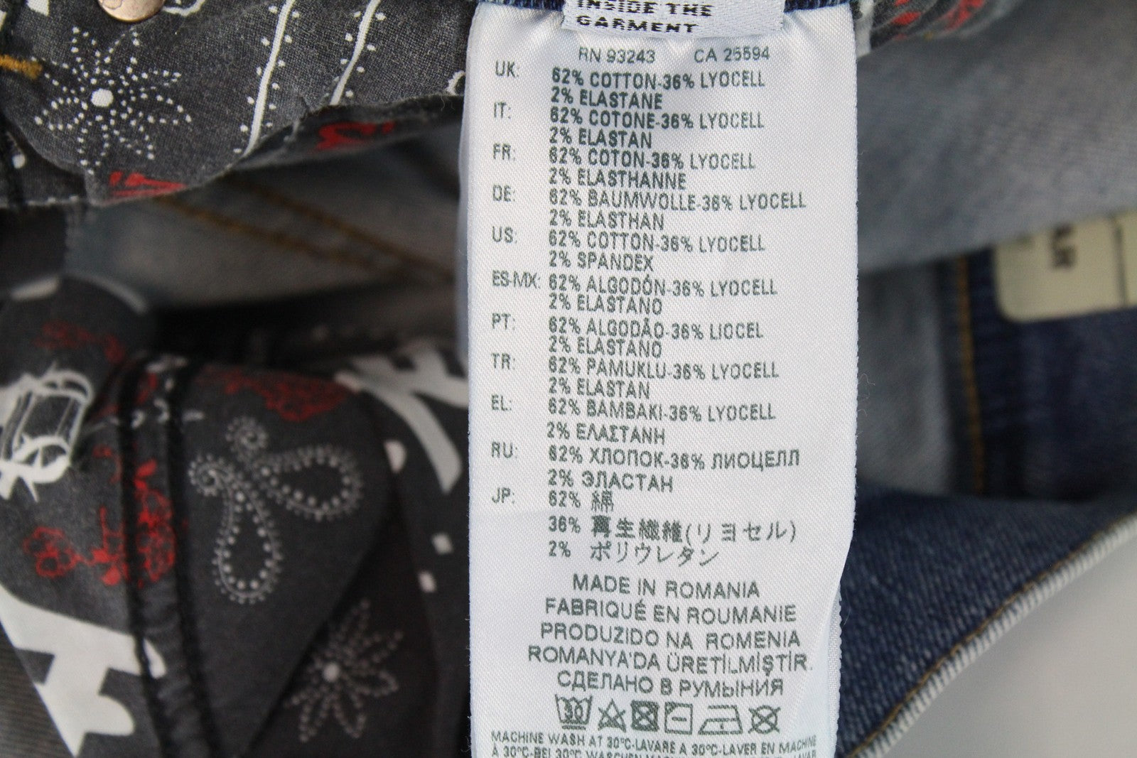 DIESEL Tepphar 080AC Mens Jeans W27/L32 Slim Carrot Blue Cotton Stretchy Ripped