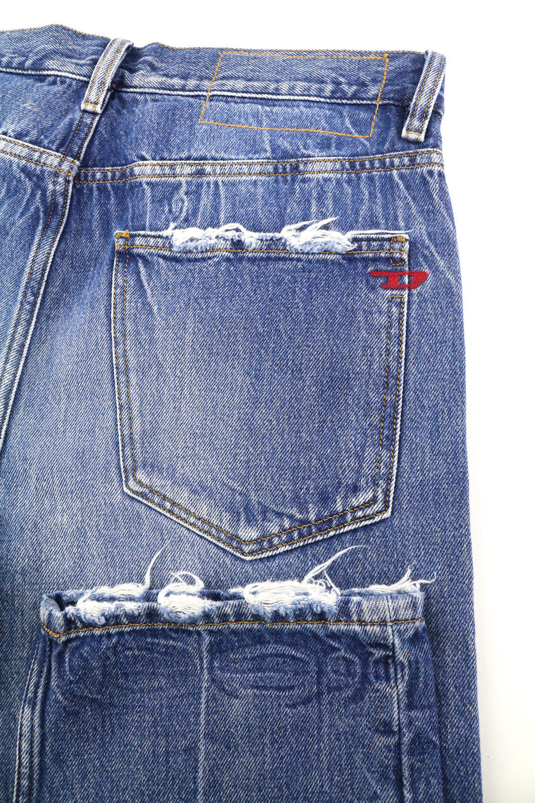 DIESEL D-Macs 09A25 Men Jeans W30/L30 Straight Fit Distress Washed Denim RRP€250