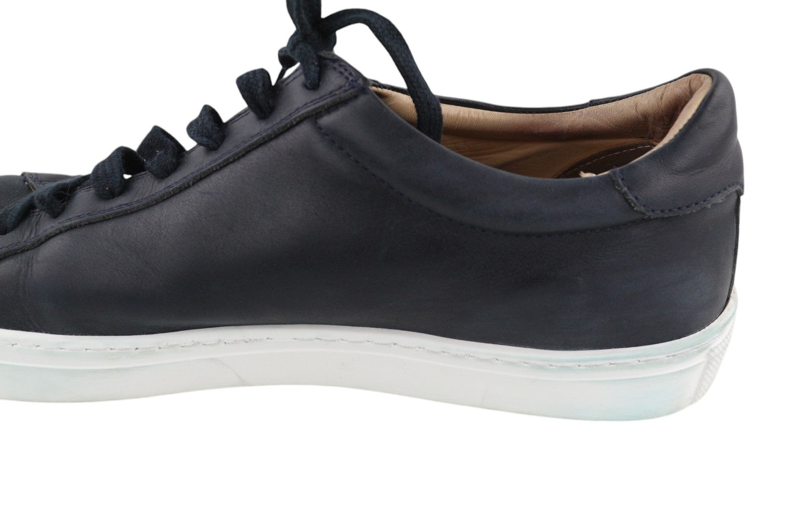 SUITSUPPLY Men Shoes EU45 Navy Blue Leather Laced Low-Top Sneaker Style