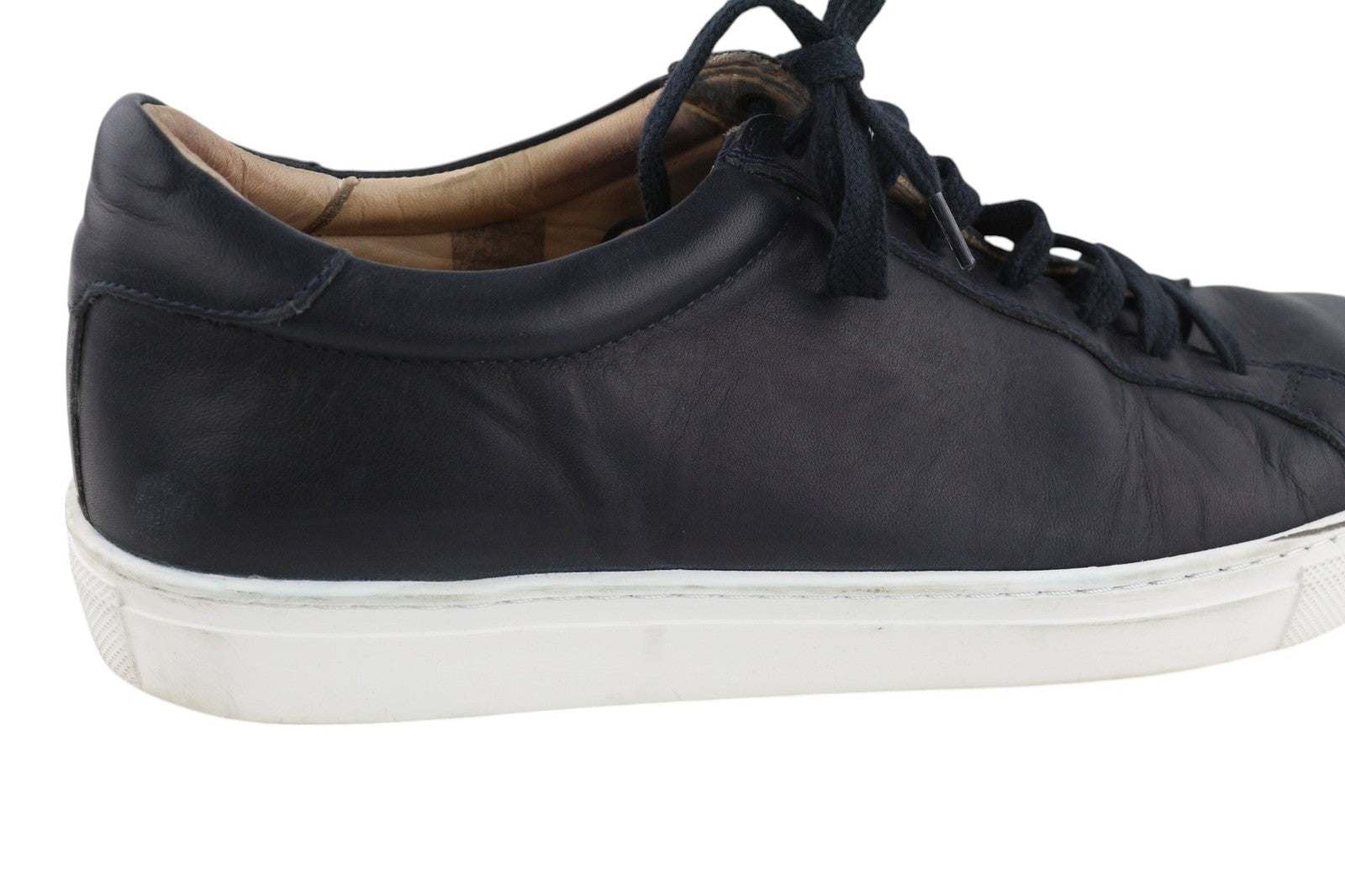 SUITSUPPLY Men Shoes EU45 Navy Blue Leather Laced Low-Top Sneaker Style