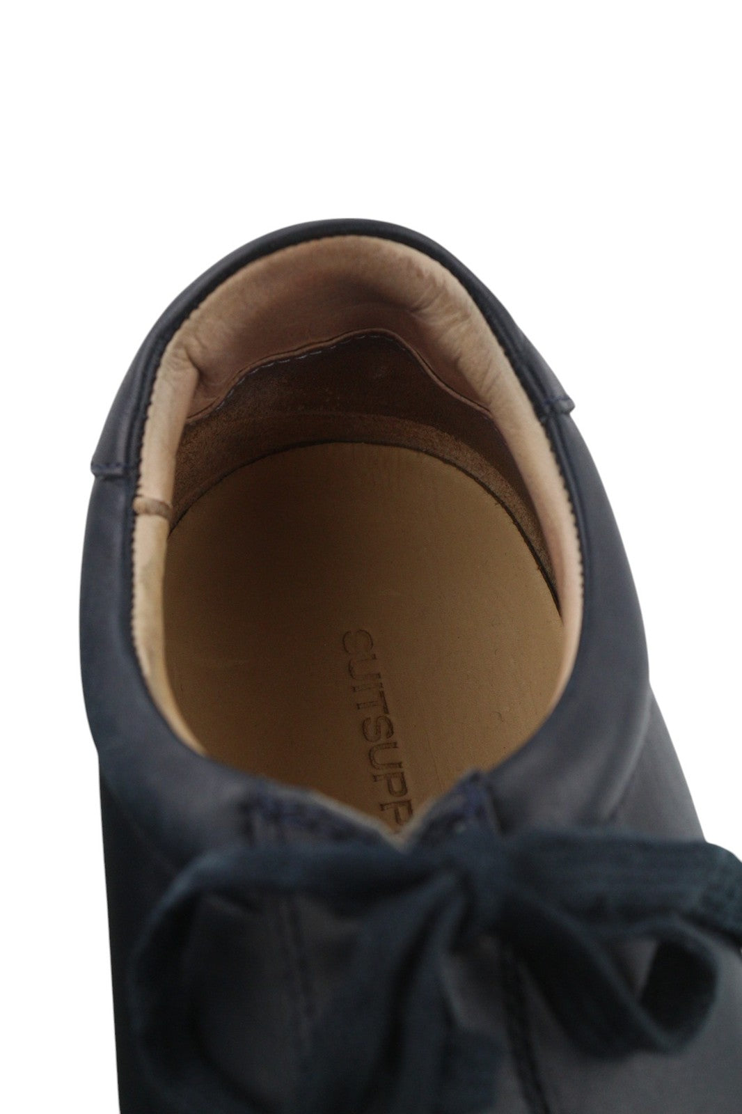 SUITSUPPLY Men Shoes EU45 Navy Blue Leather Laced Low-Top Sneaker Style