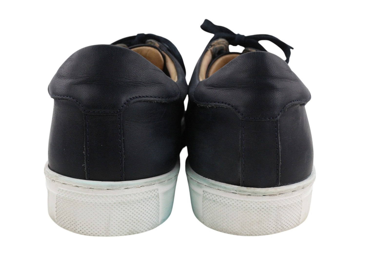 SUITSUPPLY Men Shoes EU45 Navy Blue Leather Laced Low-Top Sneaker Style