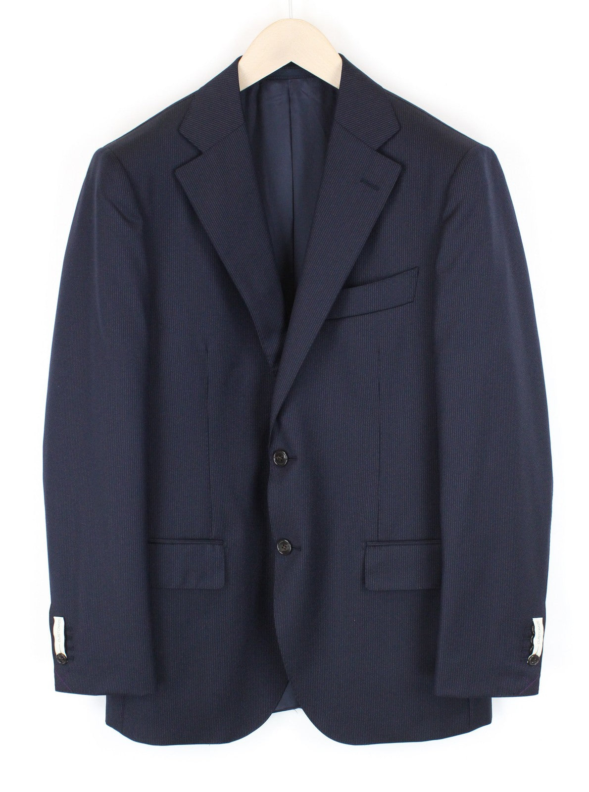 SUITSUPPLY Lazio Men Blazer UK40R Navy Wool Super 110's Slim Striped Lining