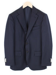 SUITSUPPLY Lazio Men Blazer UK40R Navy Wool Super 110's Slim Striped Lining