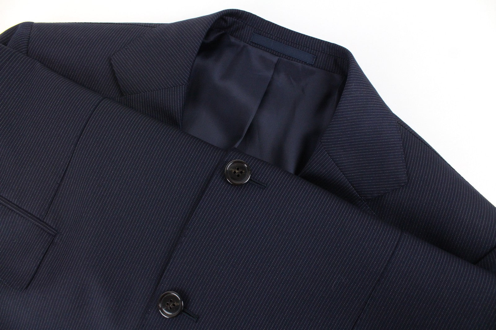 SUITSUPPLY Lazio Men Blazer UK40R Navy Wool Super 110's Slim Striped Lining