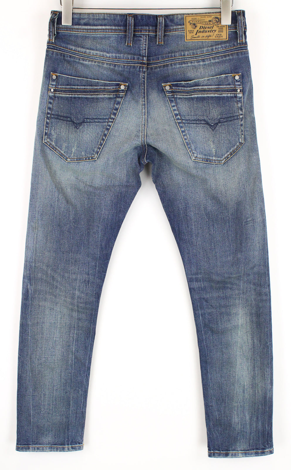 DIESEL Krayver R6ZD4 Men's Blue Jeans W28/L30 Slim Carrot Ripped Cotton Stretch