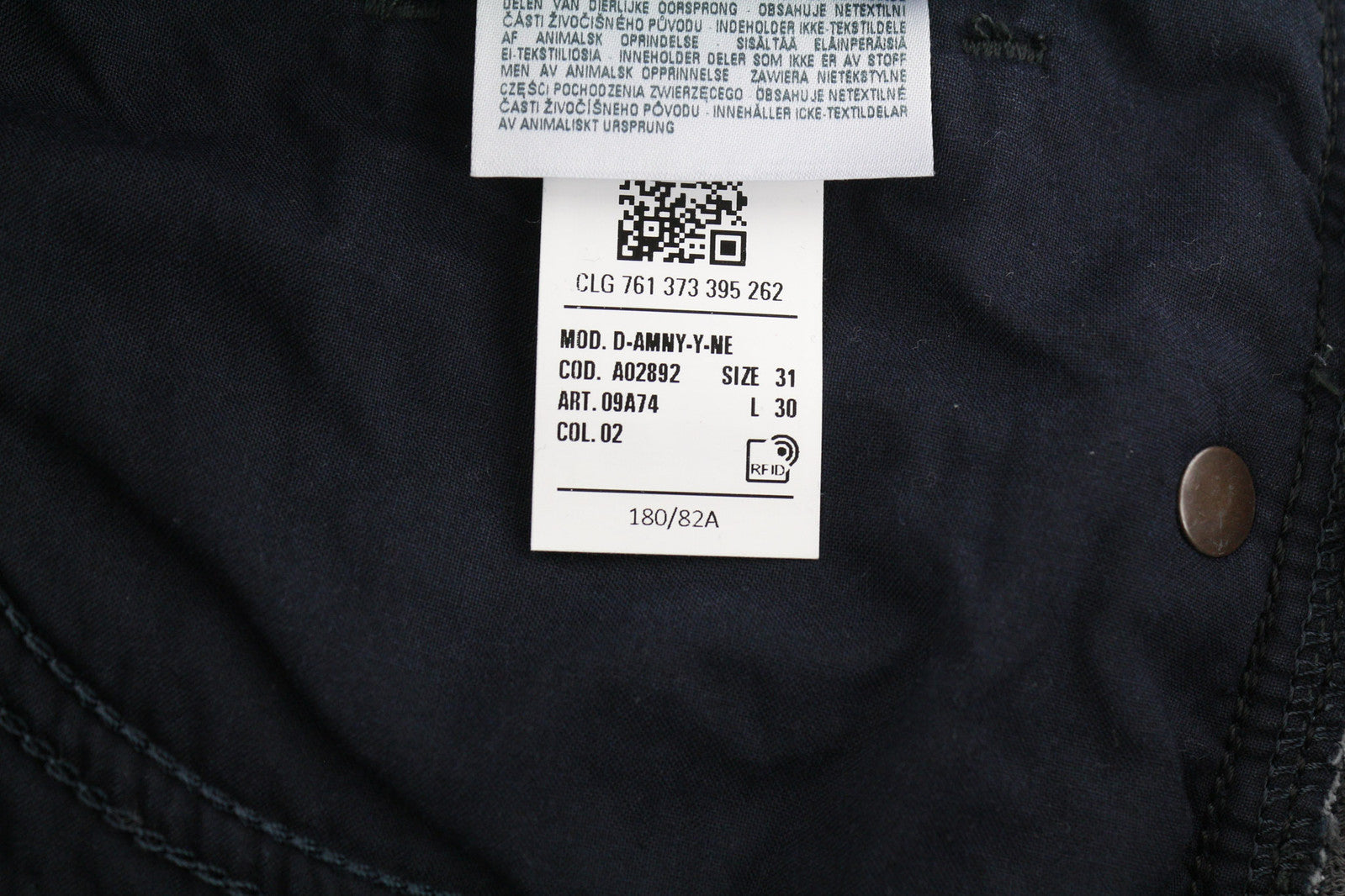 DIESEL D-Amny Jogg 09A74 Men Jeans W31/L30 Skinny Stretch Zipper Washed RRP€250