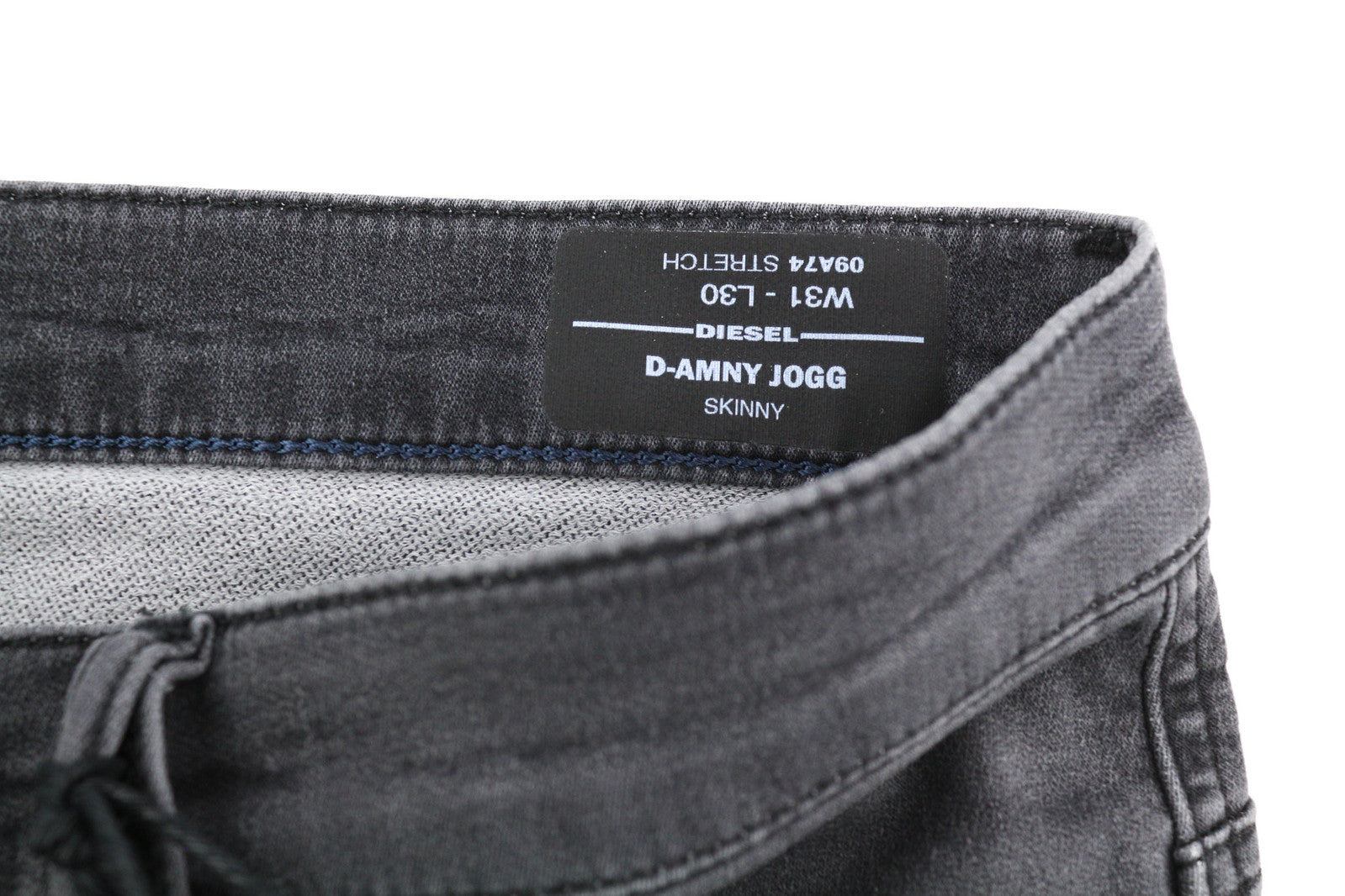 DIESEL D-Amny Jogg 09A74 Men Jeans W31/L30 Skinny Stretch Zipper Washed RRP€250