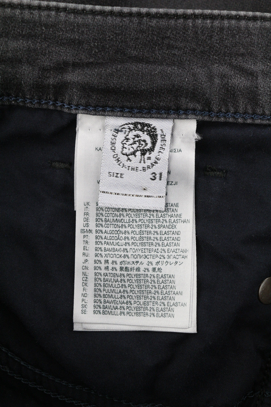 DIESEL D-Amny Jogg 09A74 Men Jeans W31/L30 Skinny Stretch Zipper Washed RRP€250