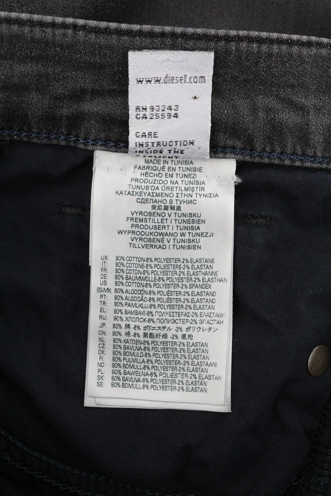 DIESEL D-Amny Jogg 09A74 Men Jeans W31/L30 Skinny Stretch Zipper Washed RRP€250