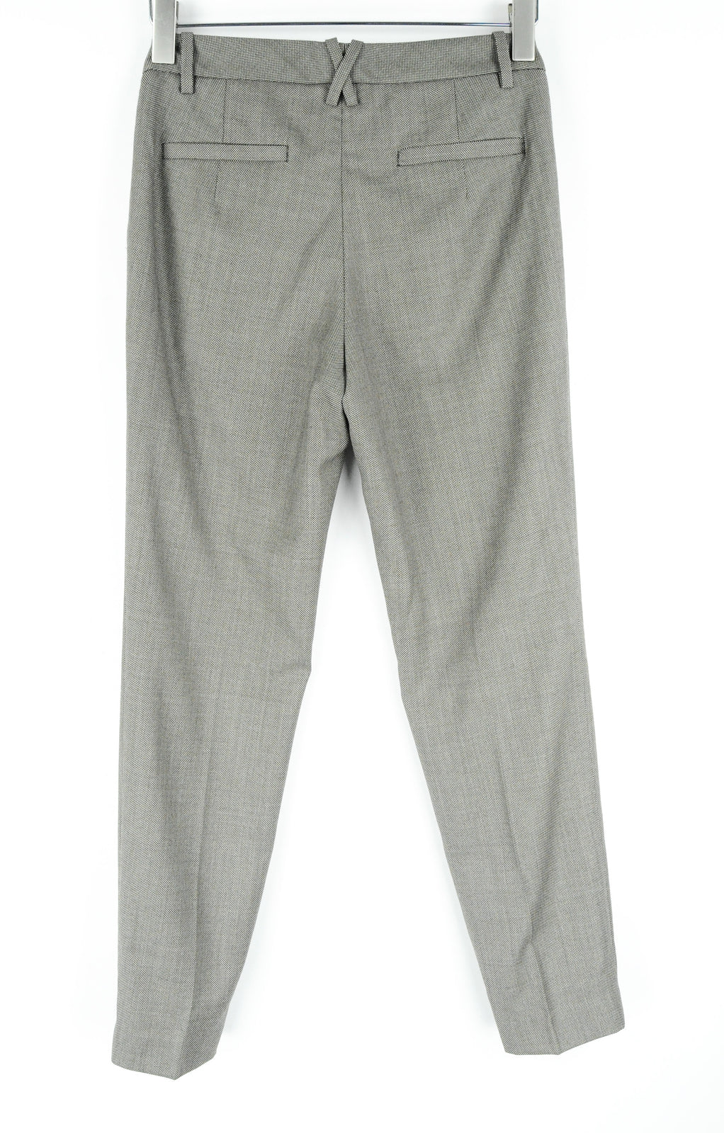 SUISTUDIO Women's Grey Trousers UK34R Pleated Classic Formal Slit Pocket Pants