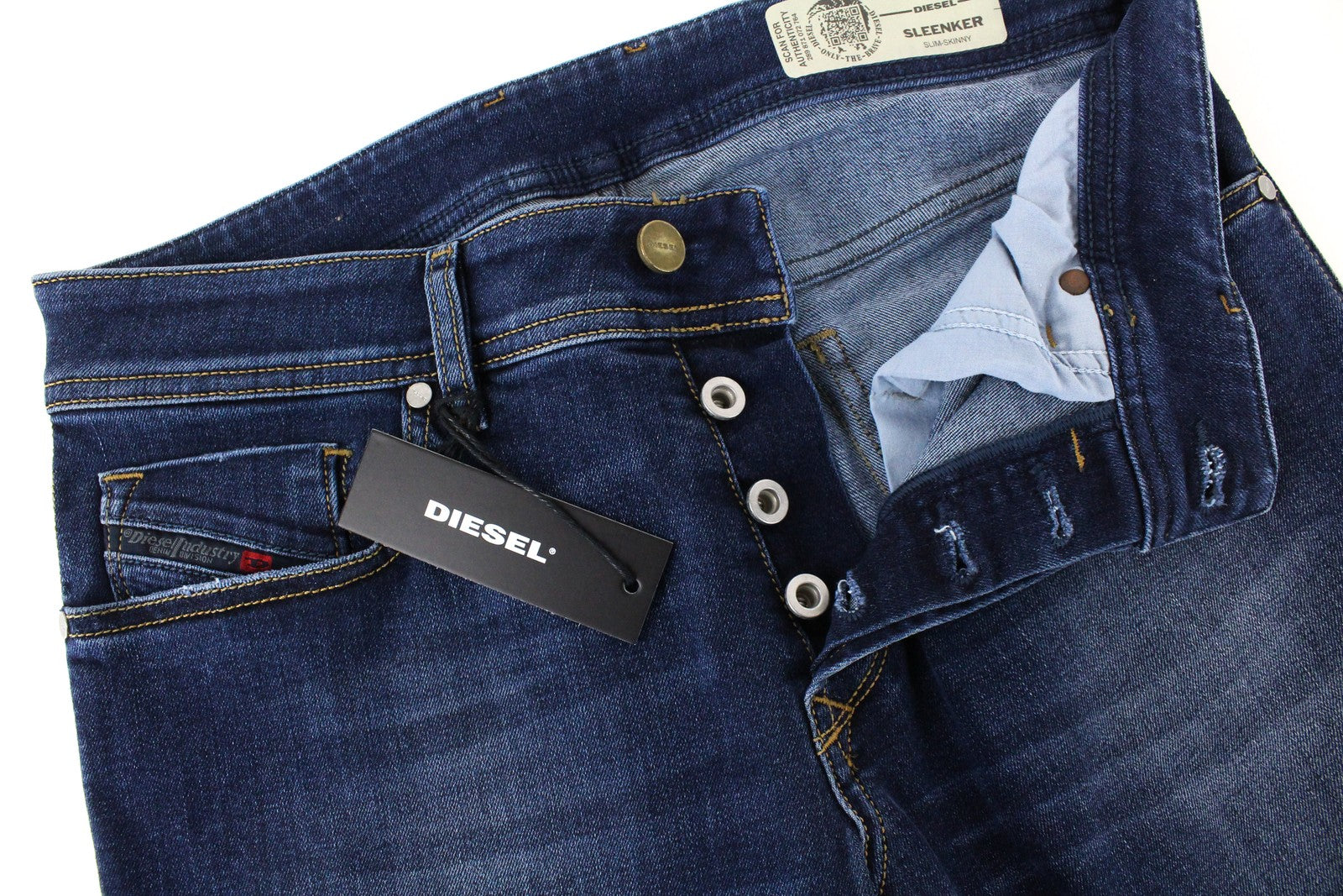 DIESEL Sleenker 086AJ Mens Jeans W29/L32 Slim Skinny  Washed Blue Cotton