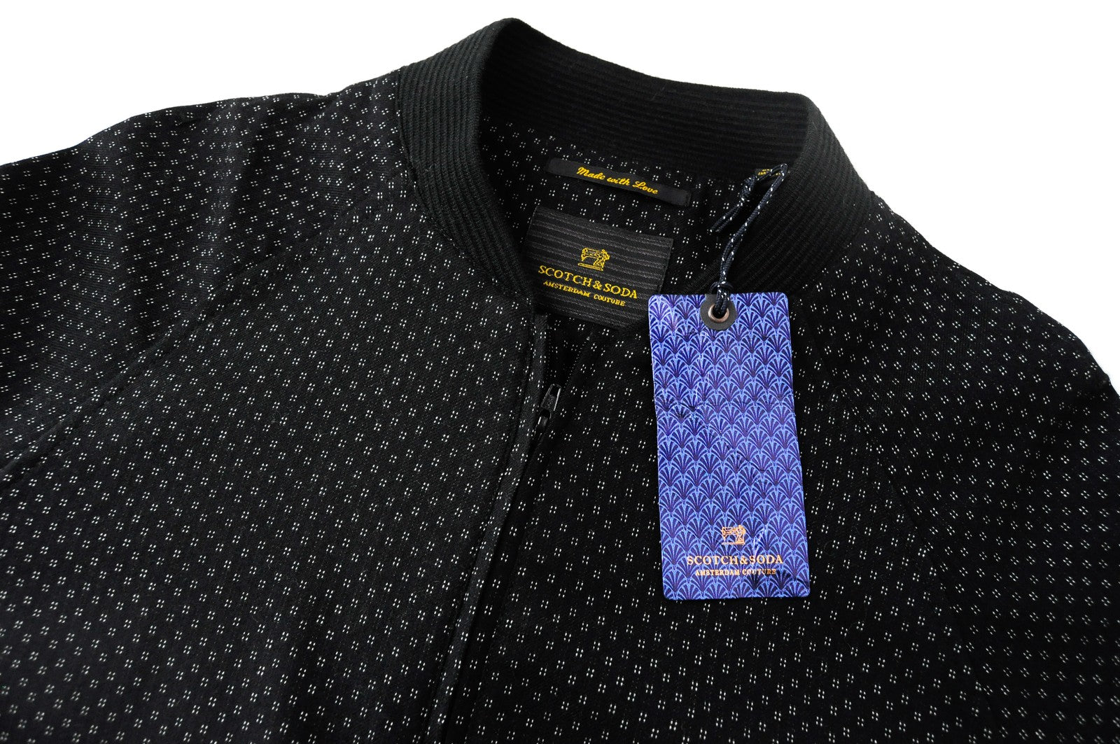 SCOTCH & SODA Ams Couture Mens Jacket S Black Wool Blend Pattern Long Sleeve