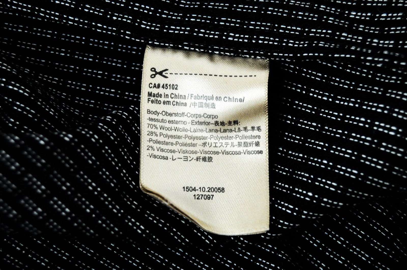 SCOTCH & SODA Ams Couture Mens Jacket S Black Wool Blend Pattern Long Sleeve