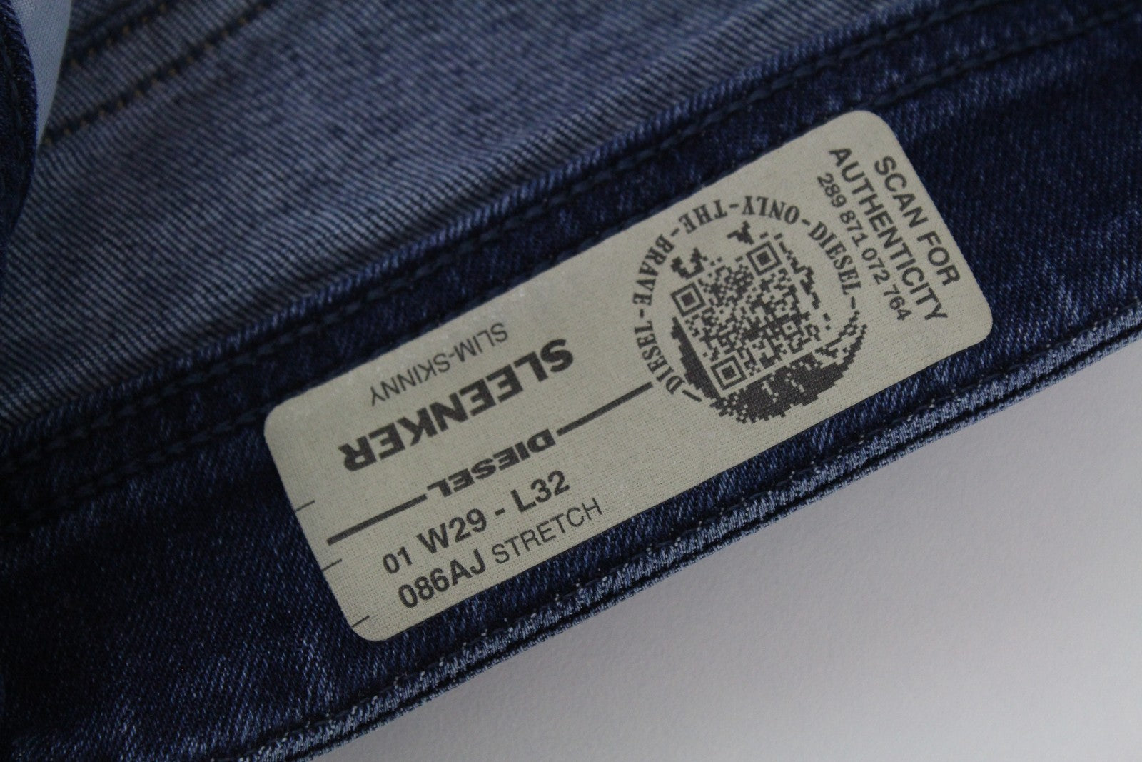 DIESEL Sleenker 086AJ Mens Jeans W29/L32 Slim Skinny  Blue Cotton Stretchy