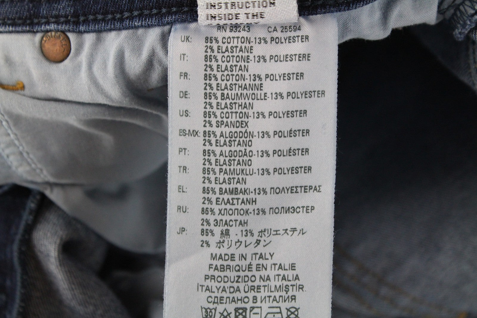 DIESEL Sleenker 086AJ Mens Jeans W29/L32 Slim Skinny  Blue Cotton Stretchy