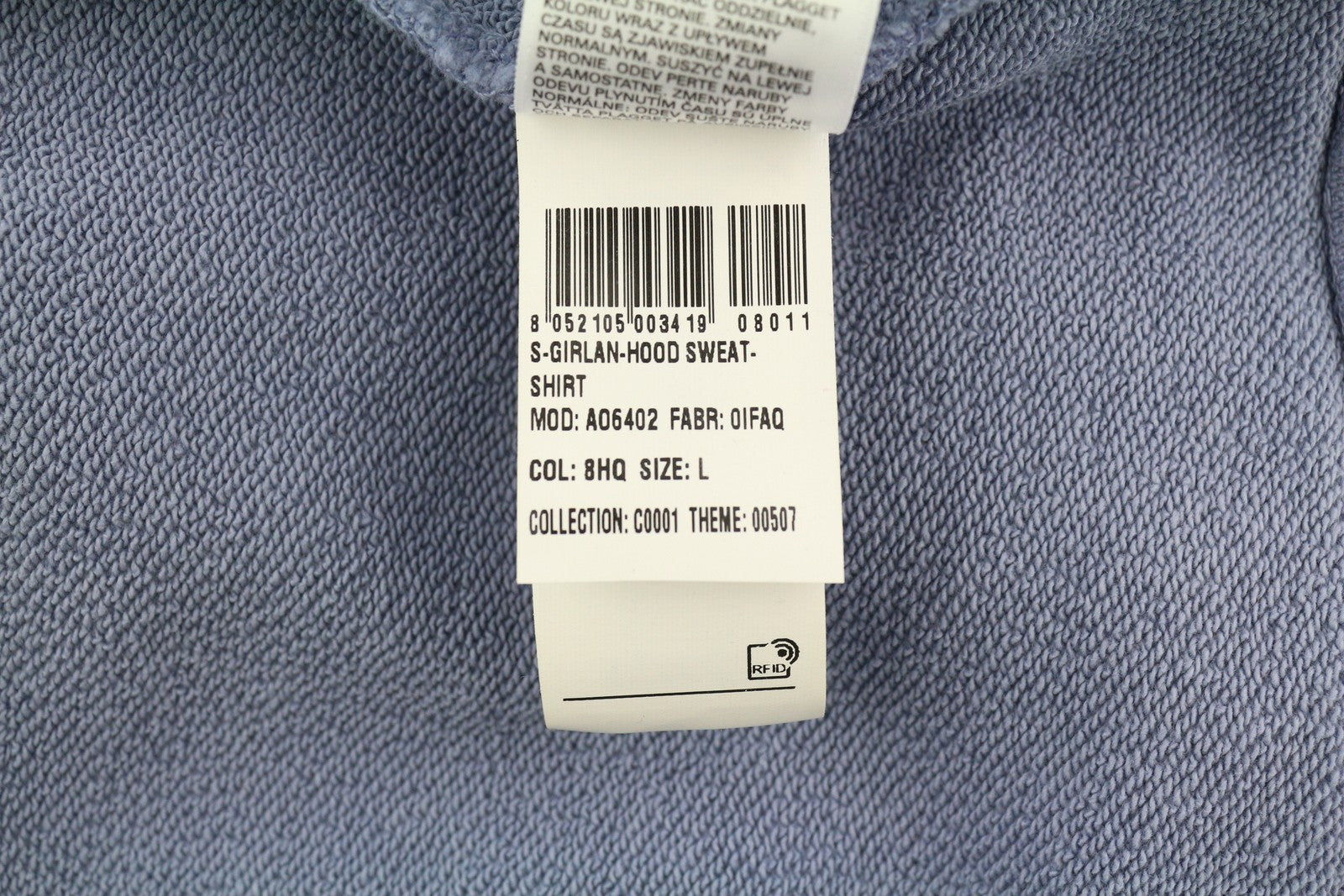 DIESEL S-Girlan-Hood Men Hoodie L Blue Pullover Kangaroo Pocket Hooded RRP195