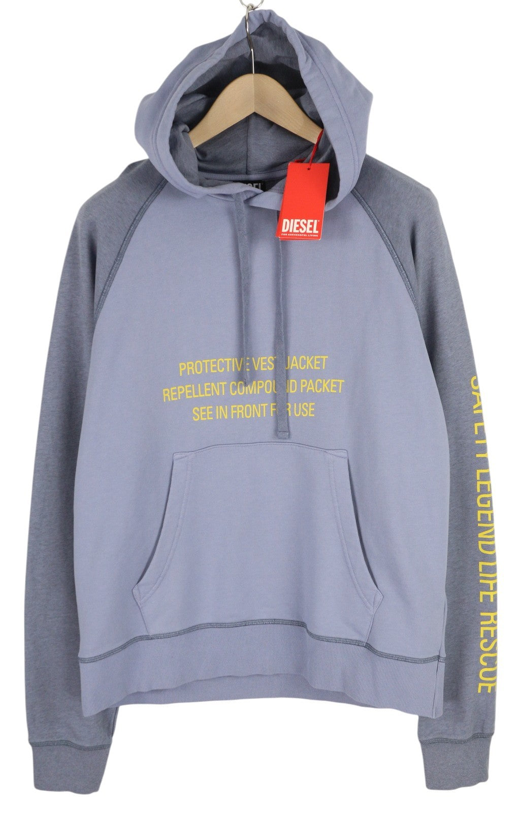 DIESEL S-Girlan-Hood Men Hoodie L Blue Pullover Kangaroo Pocket Hooded RRP195