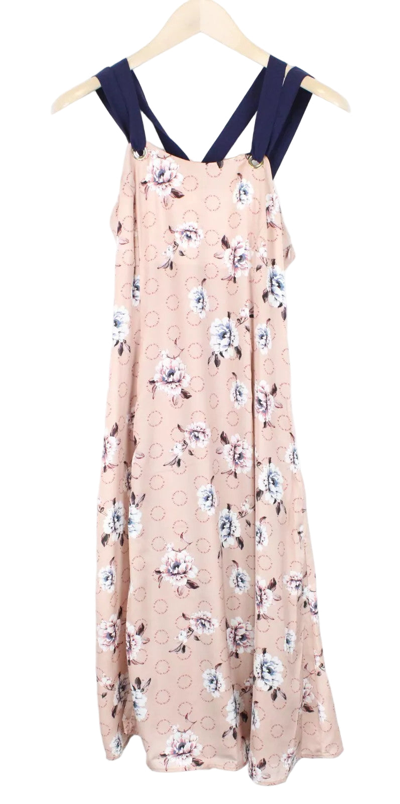 MINT & BERRY Women's Dress UK8 Dusty Pink Patterned Sleeveless Mid-Length