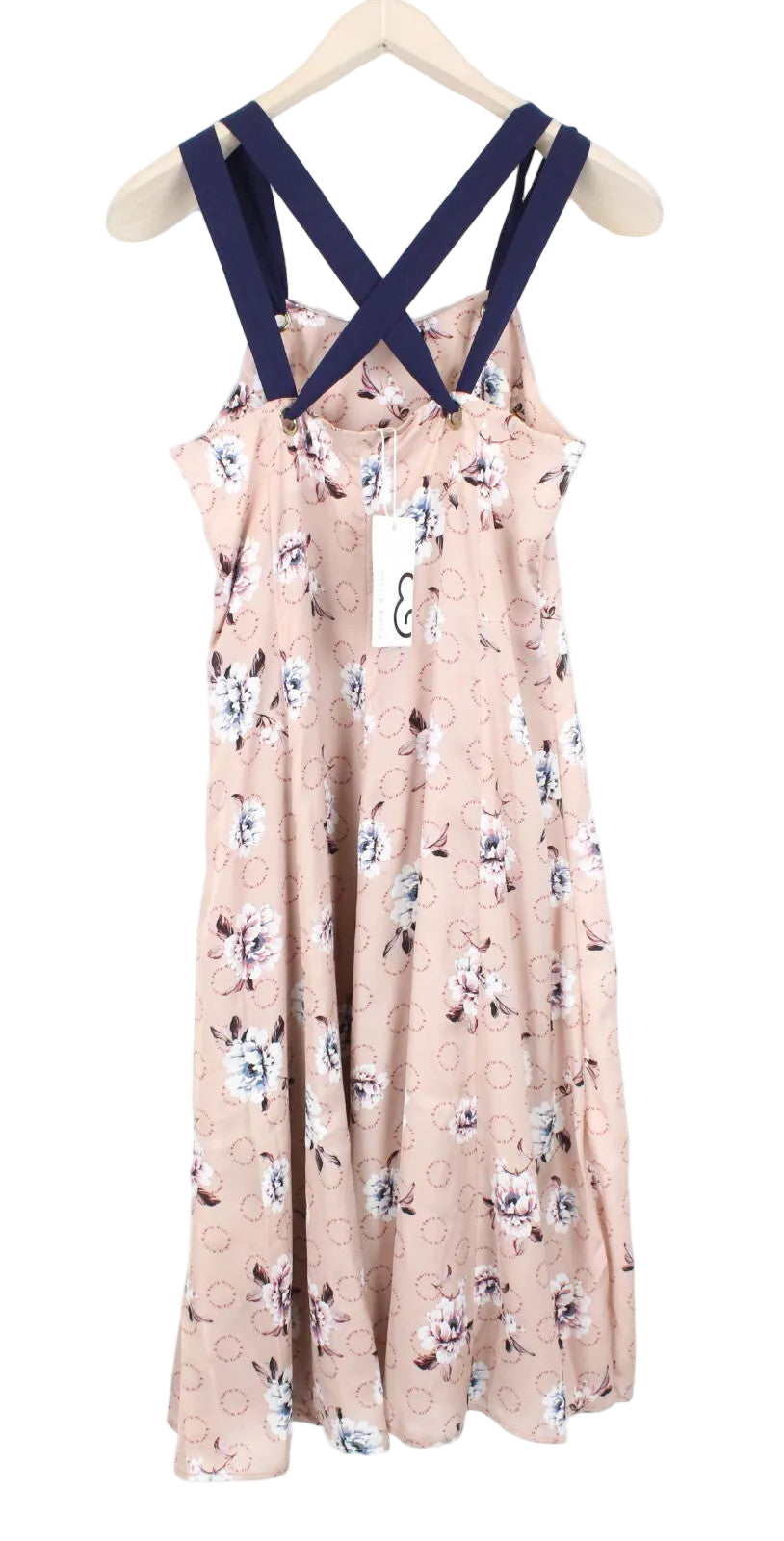 MINT & BERRY Women's Dress UK8 Dusty Pink Patterned Sleeveless Mid-Length