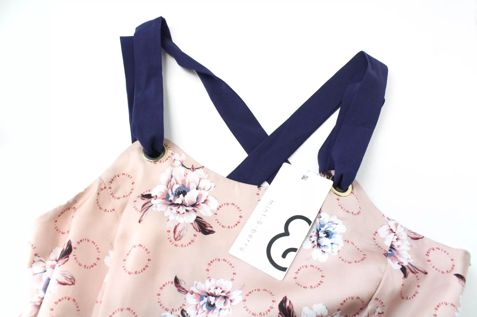 MINT & BERRY Women's Dress UK8 Dusty Pink Patterned Sleeveless Mid-Length