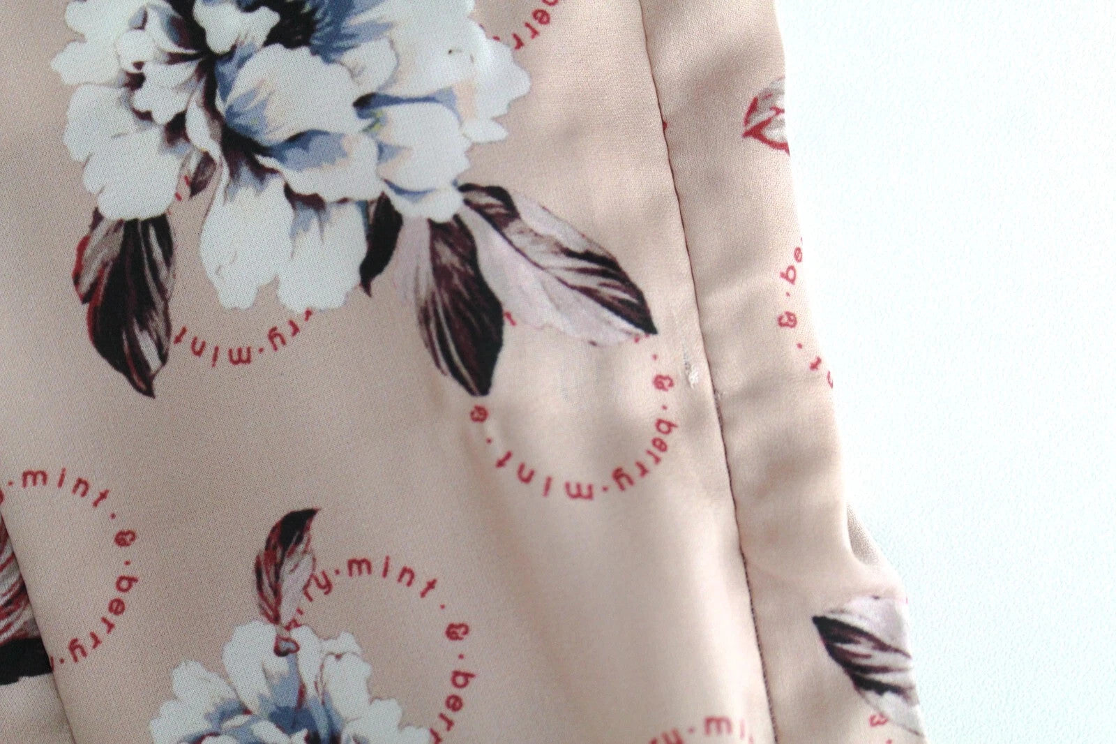 MINT & BERRY Women's Dress UK8 Dusty Pink Patterned Sleeveless Mid-Length