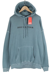 DIESEL S-Ummer-C1 Mens Hoodie 2XL Washed Blue Oversized Kangaroo Pocket RRP€250