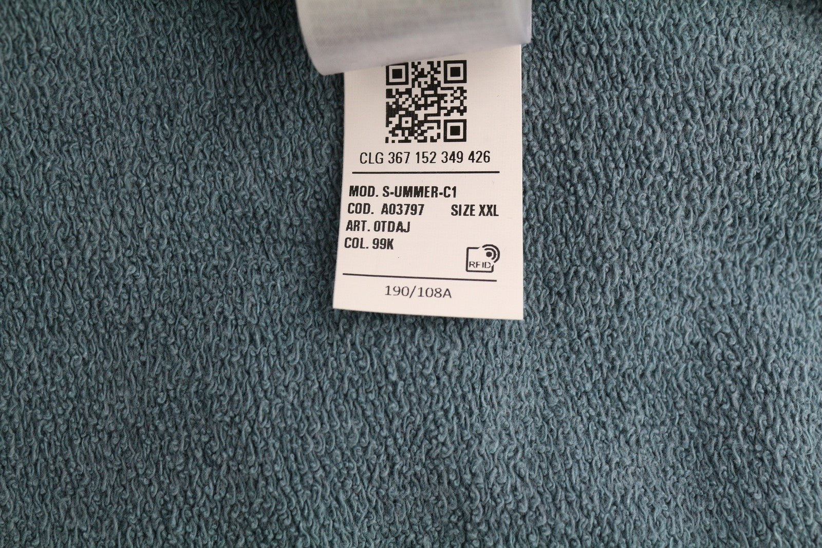 DIESEL S-Ummer-C1 Mens Hoodie 2XL Washed Blue Oversized Kangaroo Pocket RRP€250