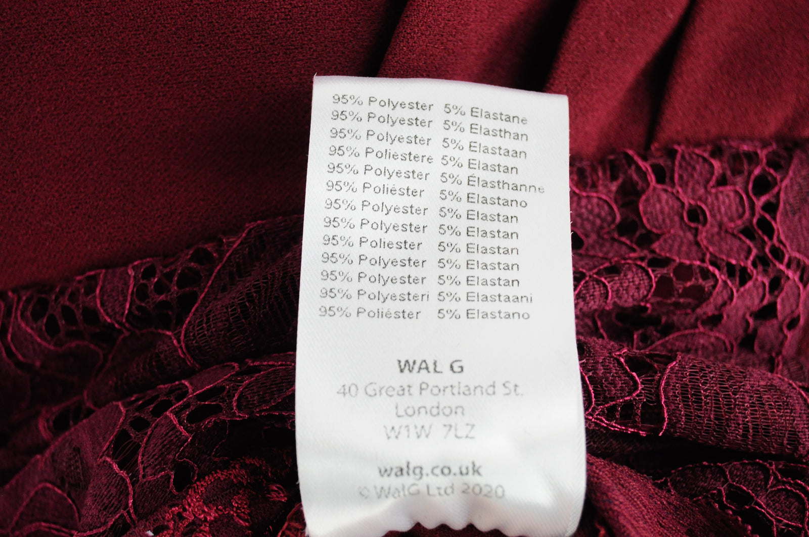 WALG Women Dress UK6 Red Maxi Sleeveless Stretch Slit Lace V-Neck Formal