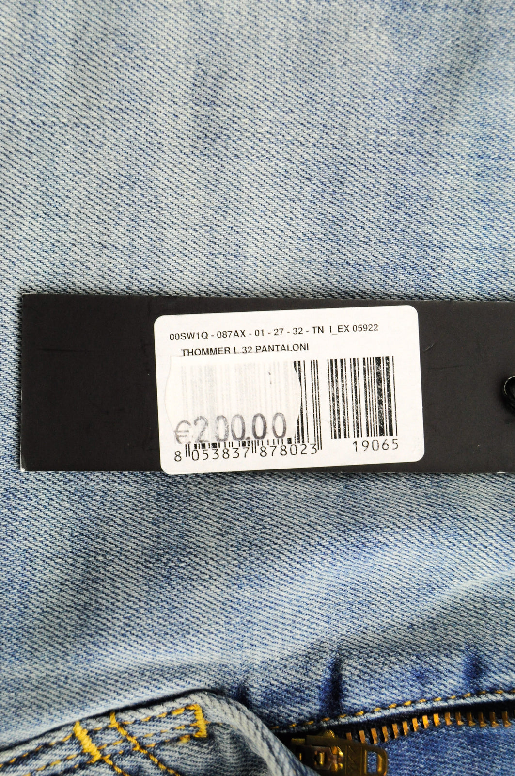 DIESEL Thommer 087AX Men's Blue Jeans W27/L32 Ripped Washed Slim Skinny Fit