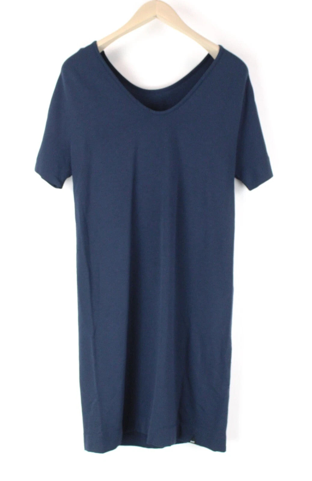 DENHAM Compass Women's Dress S Blue Short Sleeve Round Neck Stretch