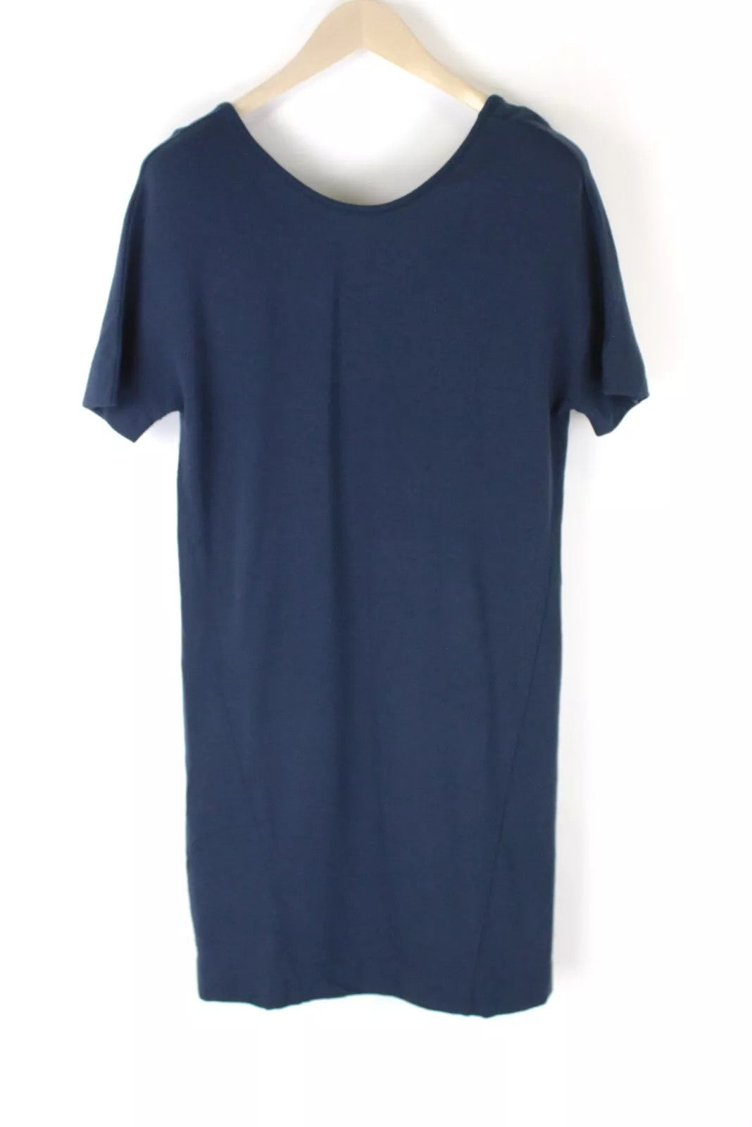 DENHAM Compass Women's Dress S Blue Short Sleeve Round Neck Stretch