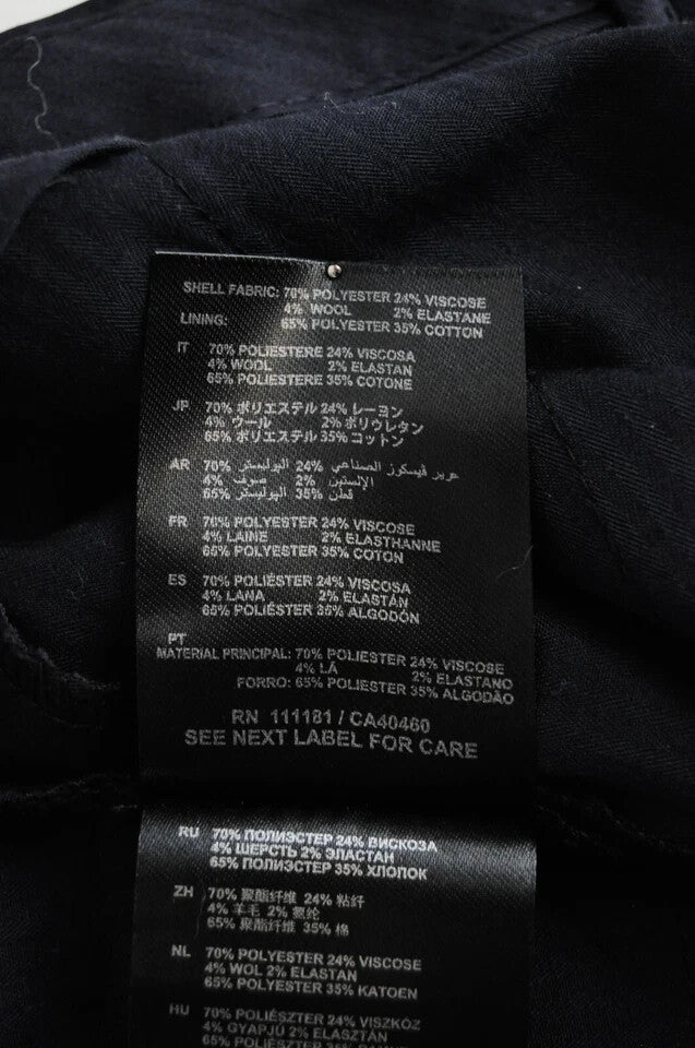 ANTONY MORATO Bonnie Men's Trousers UK30 Navy Slim Fit Pleated Wool Blend