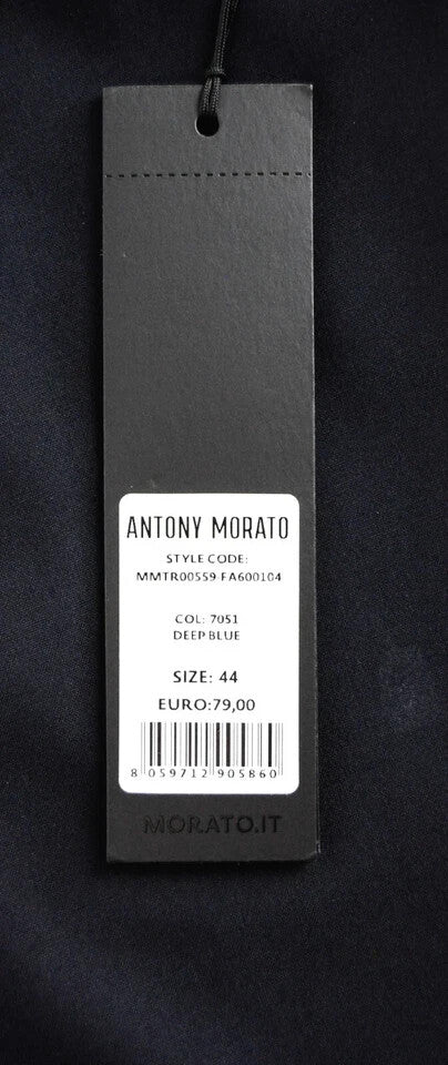 ANTONY MORATO Bonnie Men's Trousers UK30 Navy Slim Fit Pleated Wool Blend