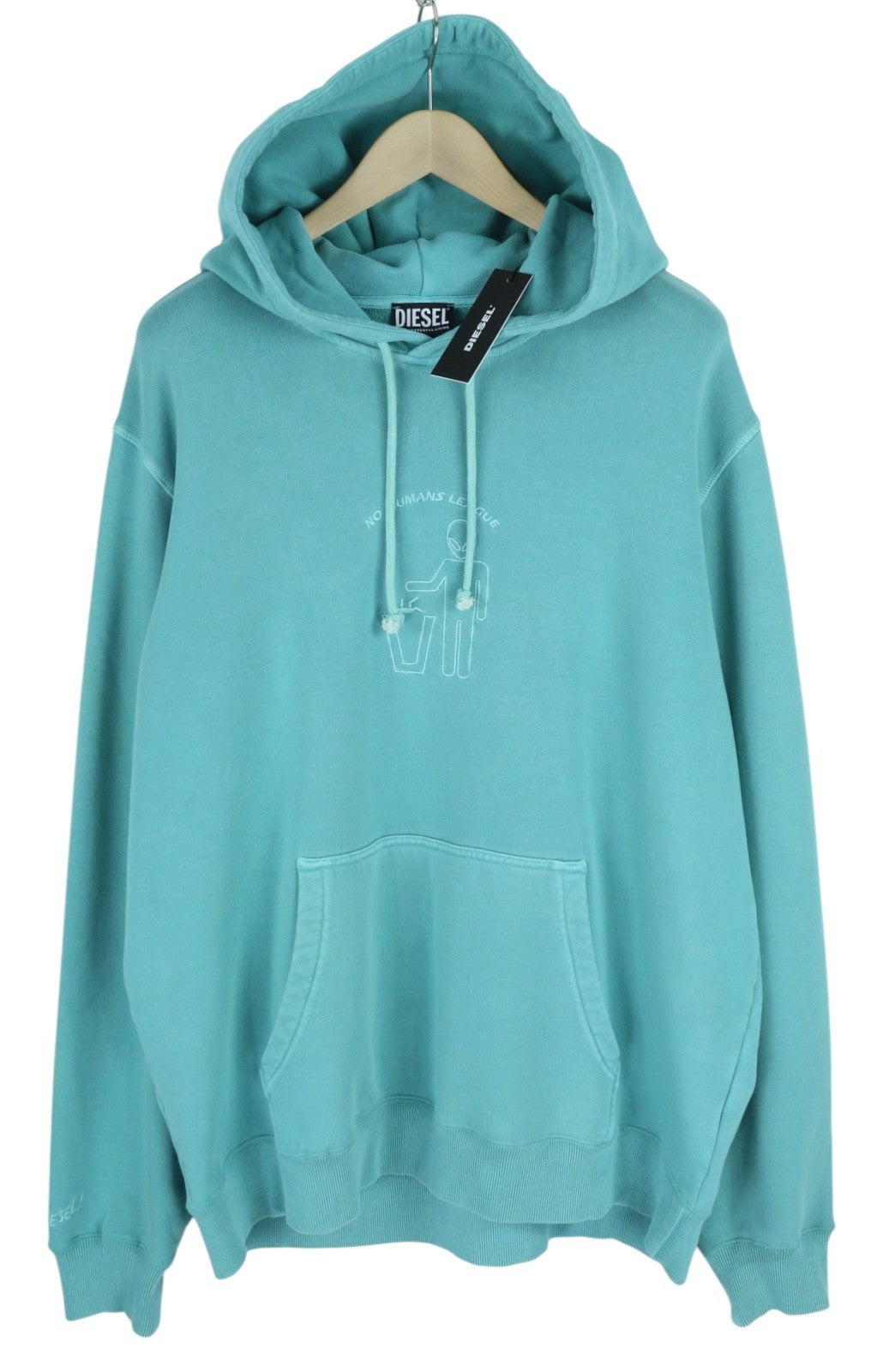 DIESEL S-Girk-Hood-B6 Mens Hoodie 3XL Blue Hooded Kangaroo Pocket RRP€195