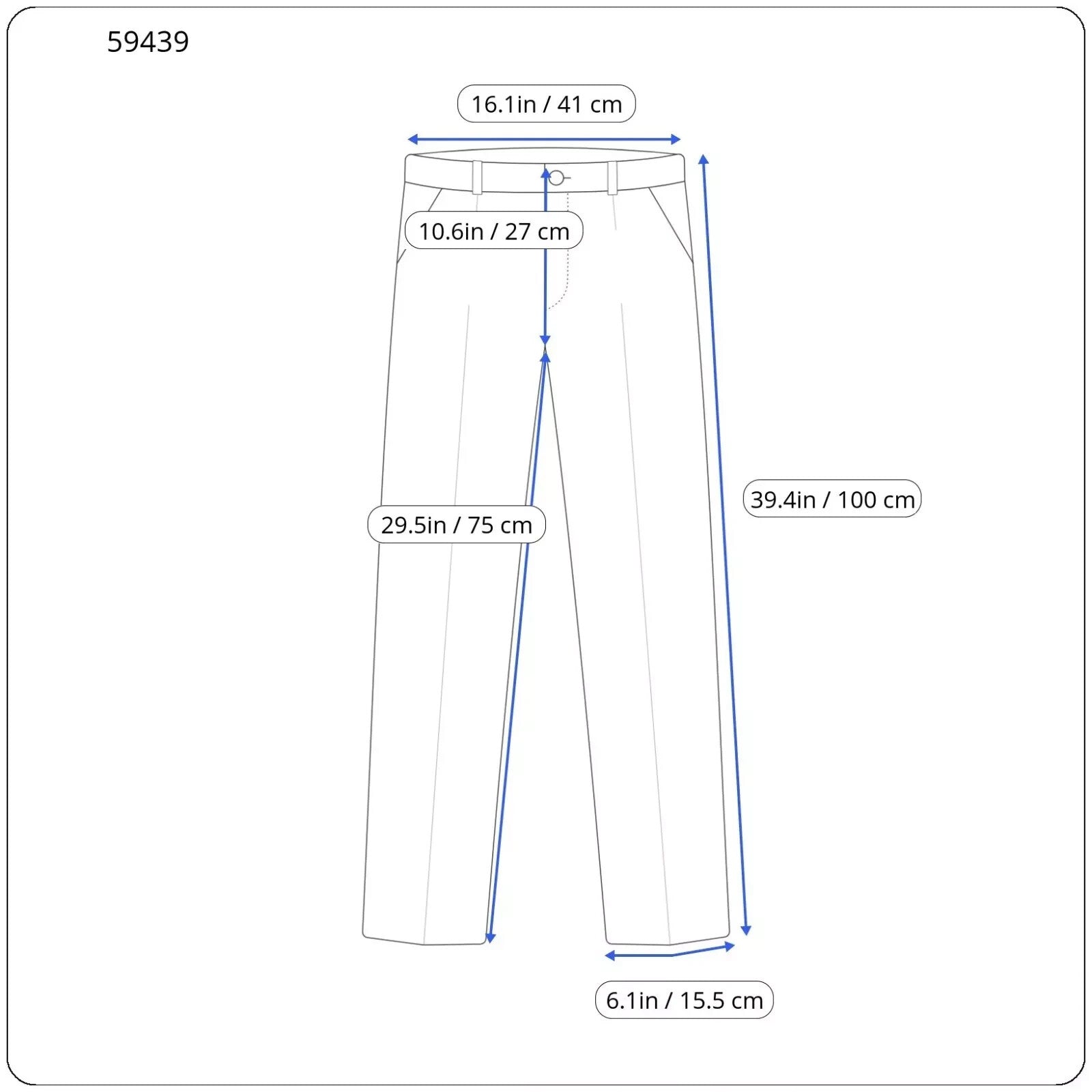 REPLAY Men's Trousers 30 Blue Slim Fit Cotton Stretch Casual Slit Pocket