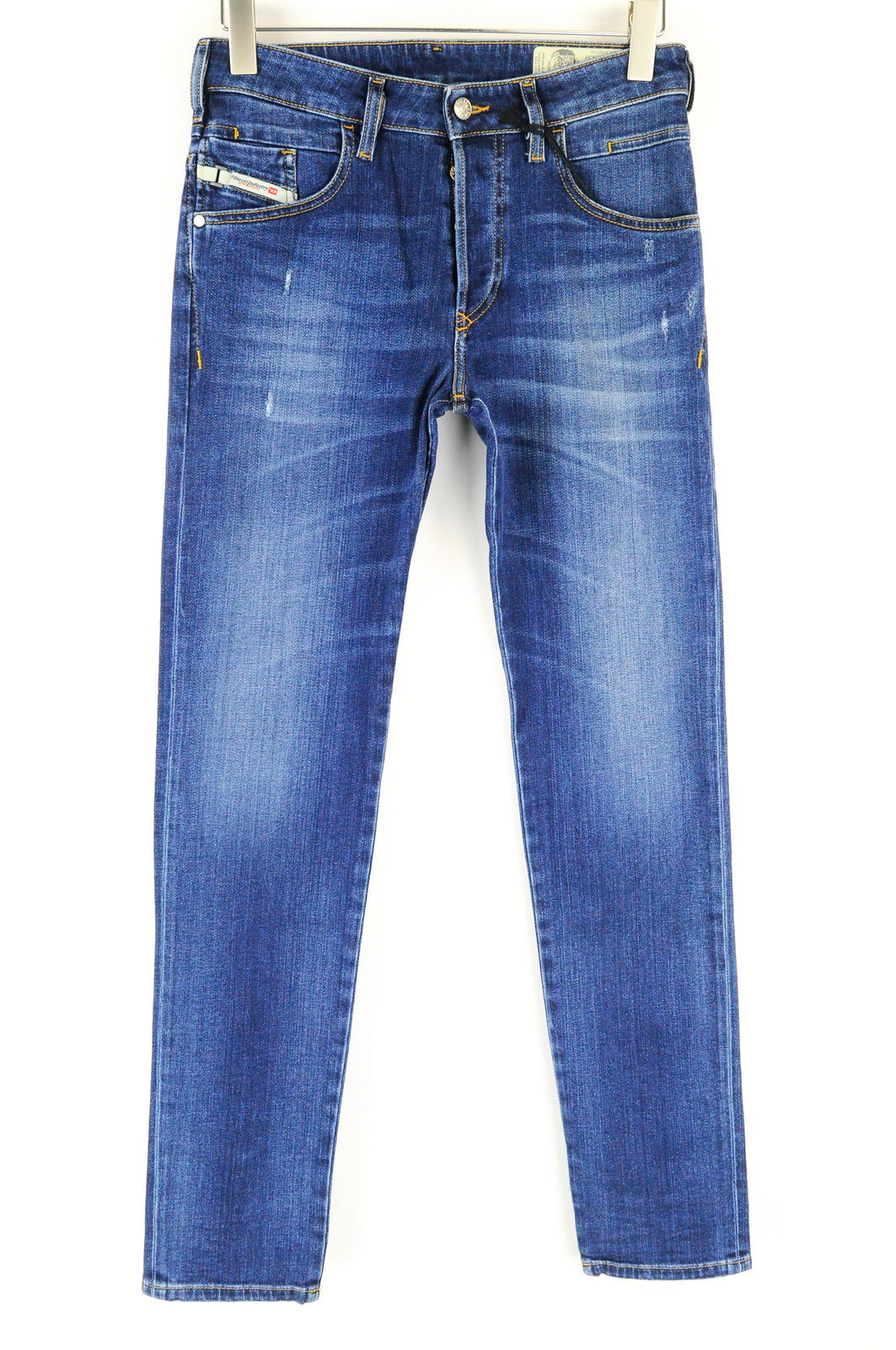 DIESEL D-Bazer 083AZ Men's Blue Jeans W27/L32 Tapered Ripped Cotton Stretch Fit