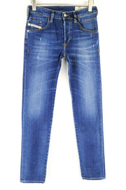 DIESEL D-Bazer 083AZ Men's Blue Jeans W27/L32 Tapered Ripped Cotton Stretch Fit