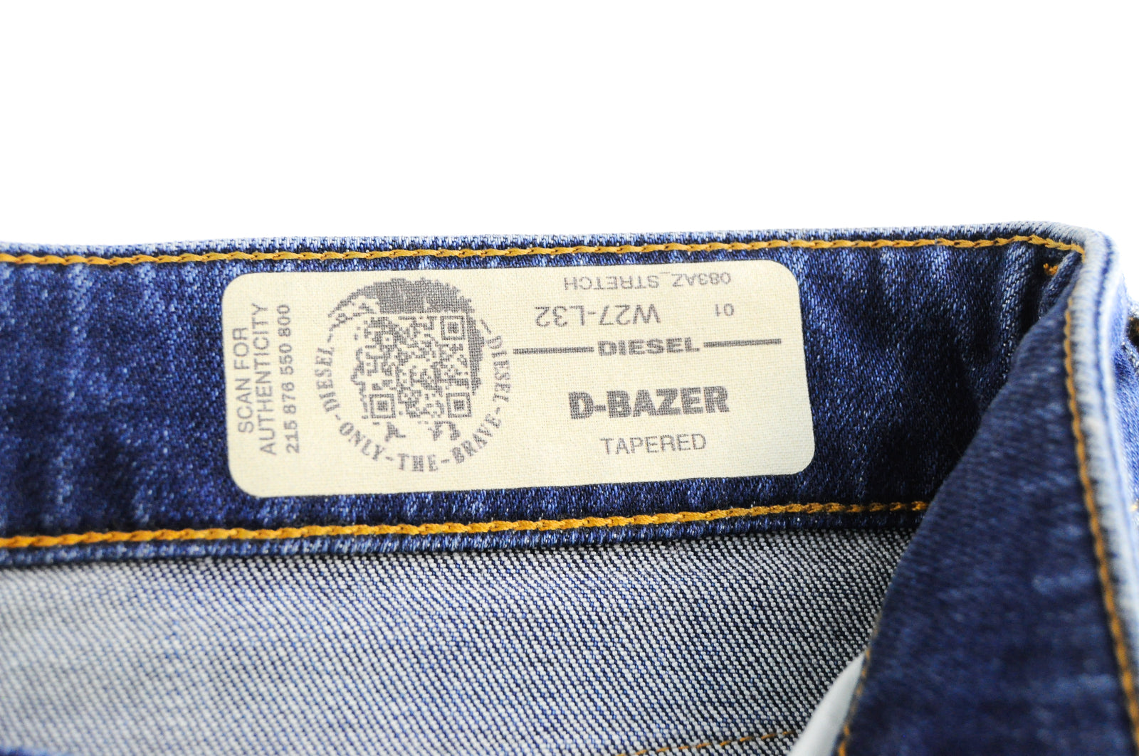 DIESEL D-Bazer 083AZ Men's Blue Jeans W27/L32 Tapered Ripped Cotton Stretch Fit