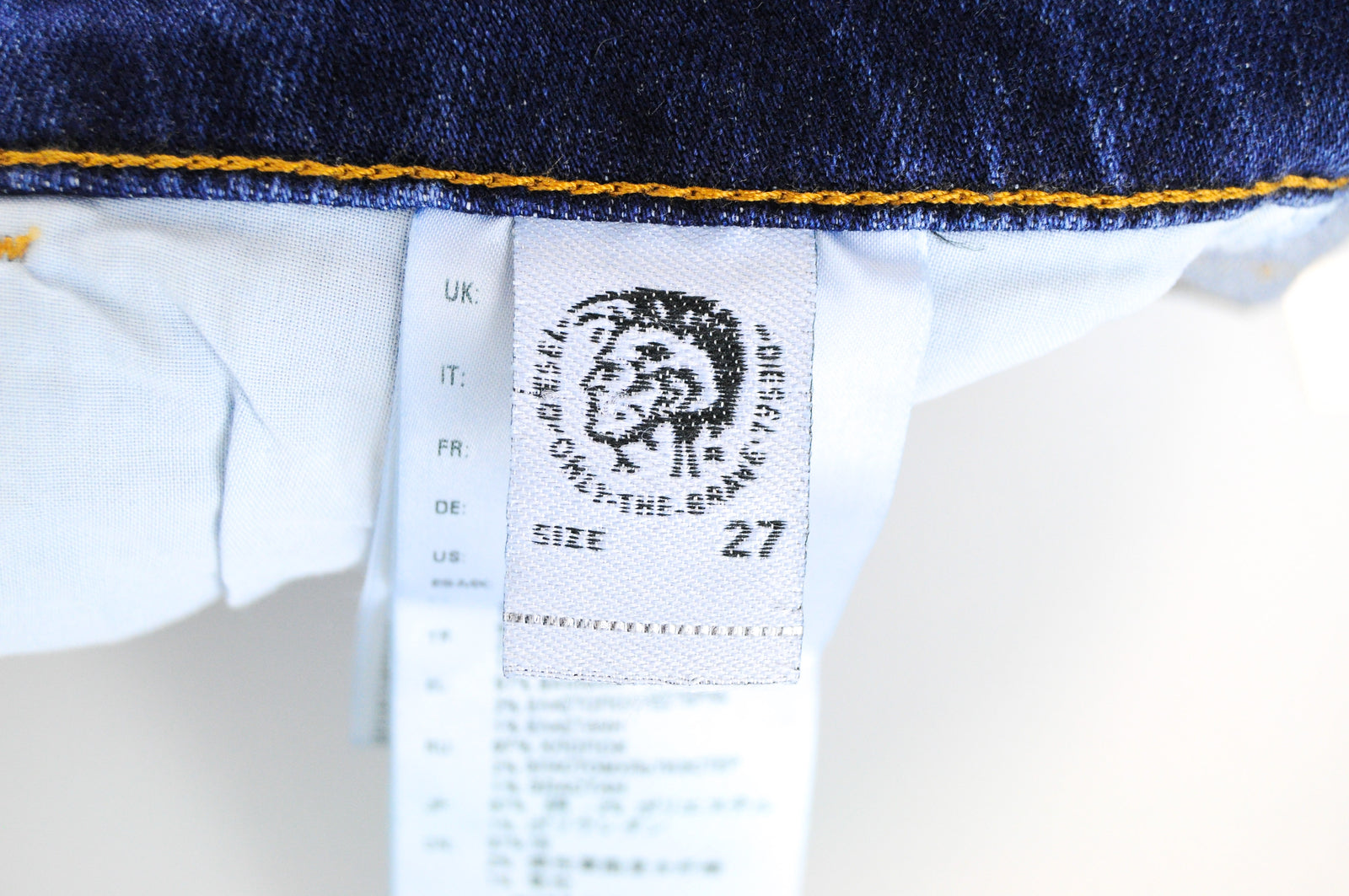 DIESEL D-Bazer 083AZ Men's Blue Jeans W27/L32 Tapered Ripped Cotton Stretch Fit