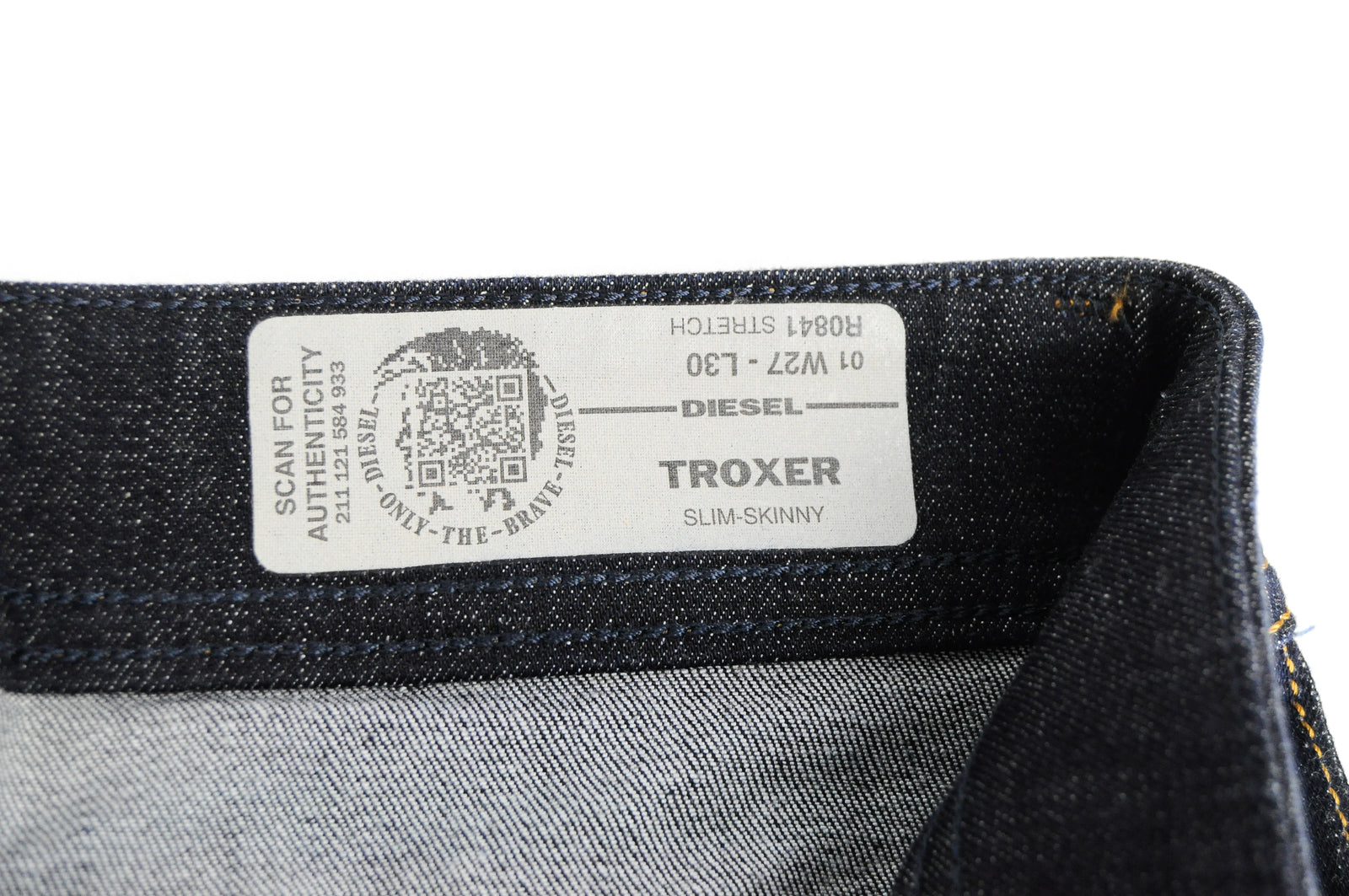 DIESEL Troxer R0841 Men's Dark Blue Jeans W27/L30 Slim Skinny Cotton Stretch Fit