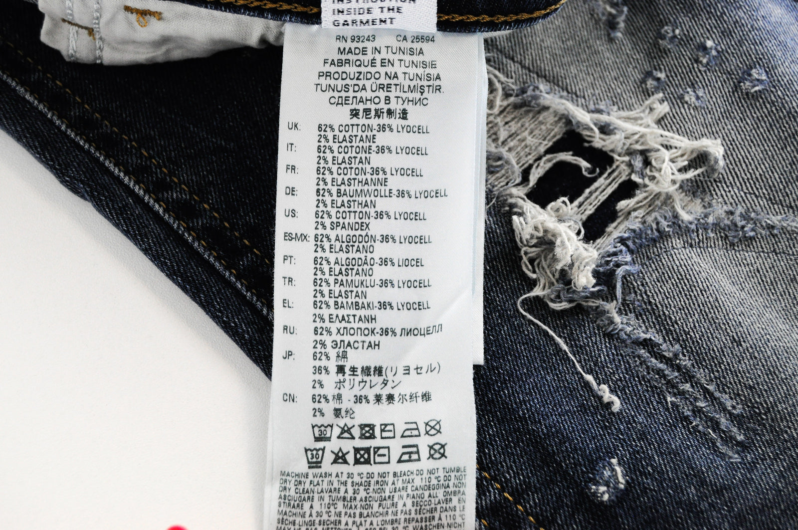 DIESEL Thommer 083AC Men's Blue Jeans W28/L30 Slim Skinny Washed Cotton Stretch