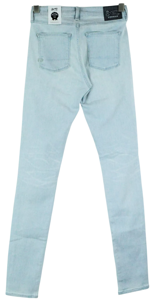 DENHAM Spray Women's Jeans W26/L32 Super Tight Fit Ripped Blue Stretch