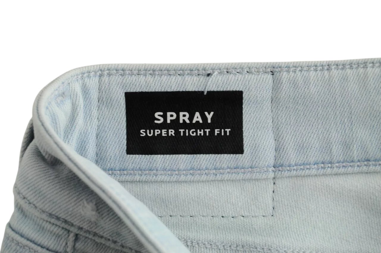 DENHAM Spray Women's Jeans W26/L32 Super Tight Fit Ripped Blue Stretch