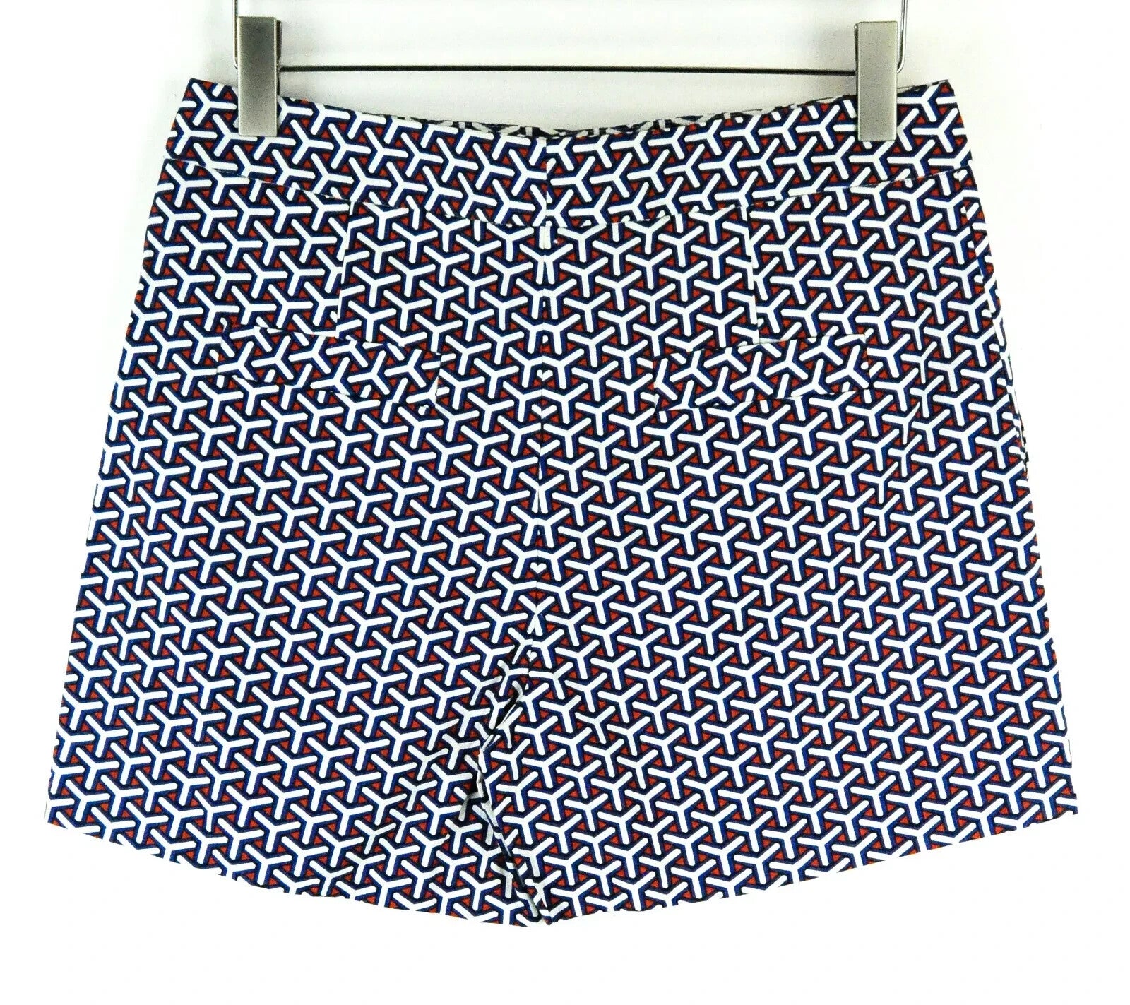 SUITSUPPLY Women's Shorts 40 Blue Red White Patterned Zipped Summer